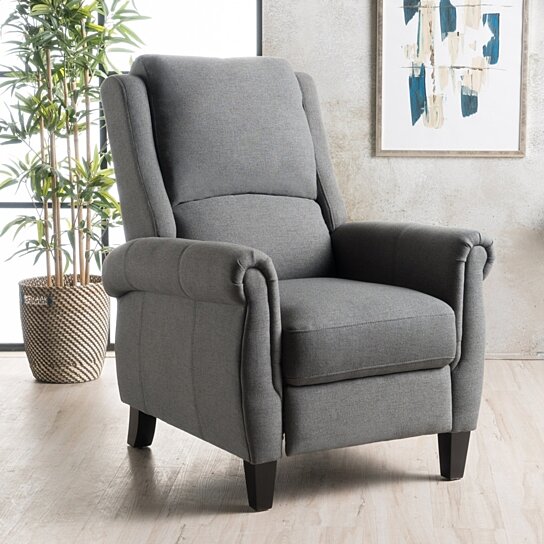 Harrah Charcoal Fabric Recliner